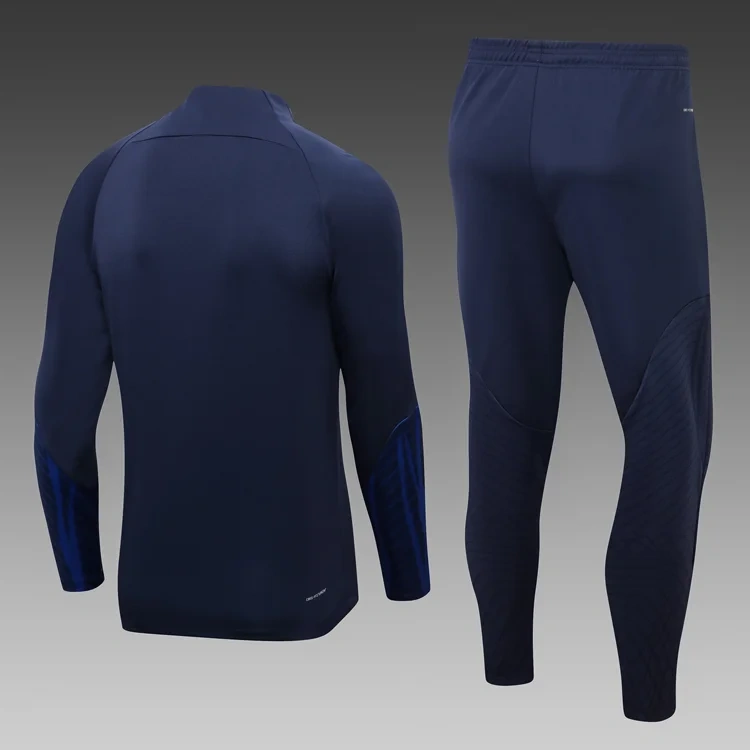 2023 France Half-Pull Training Suit Black Football Shirt