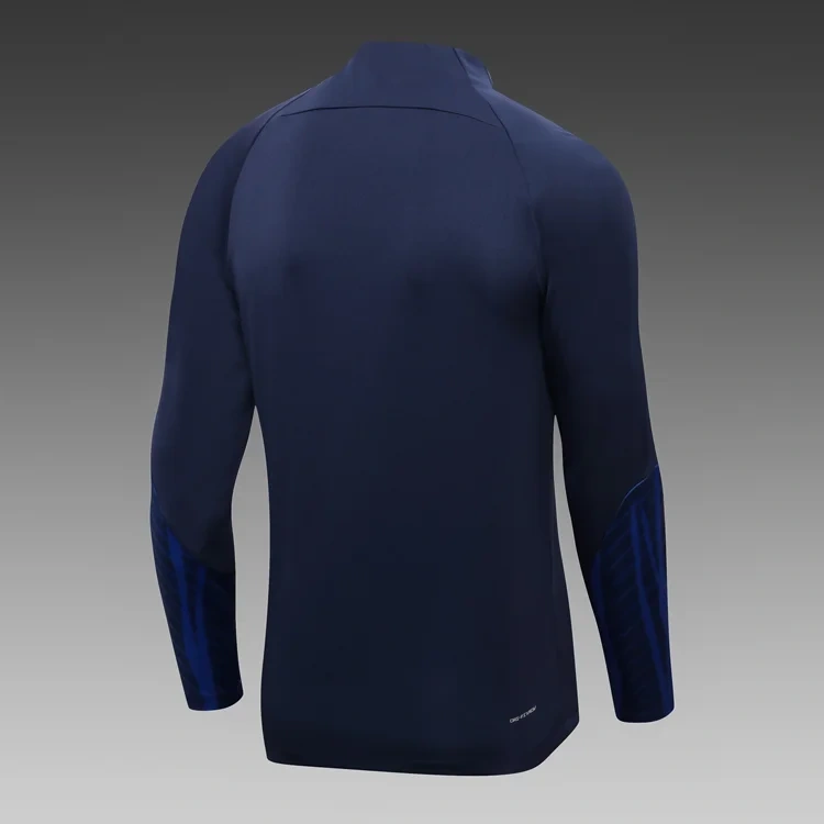 2023 France Half-Pull Training Suit Black Football Shirt