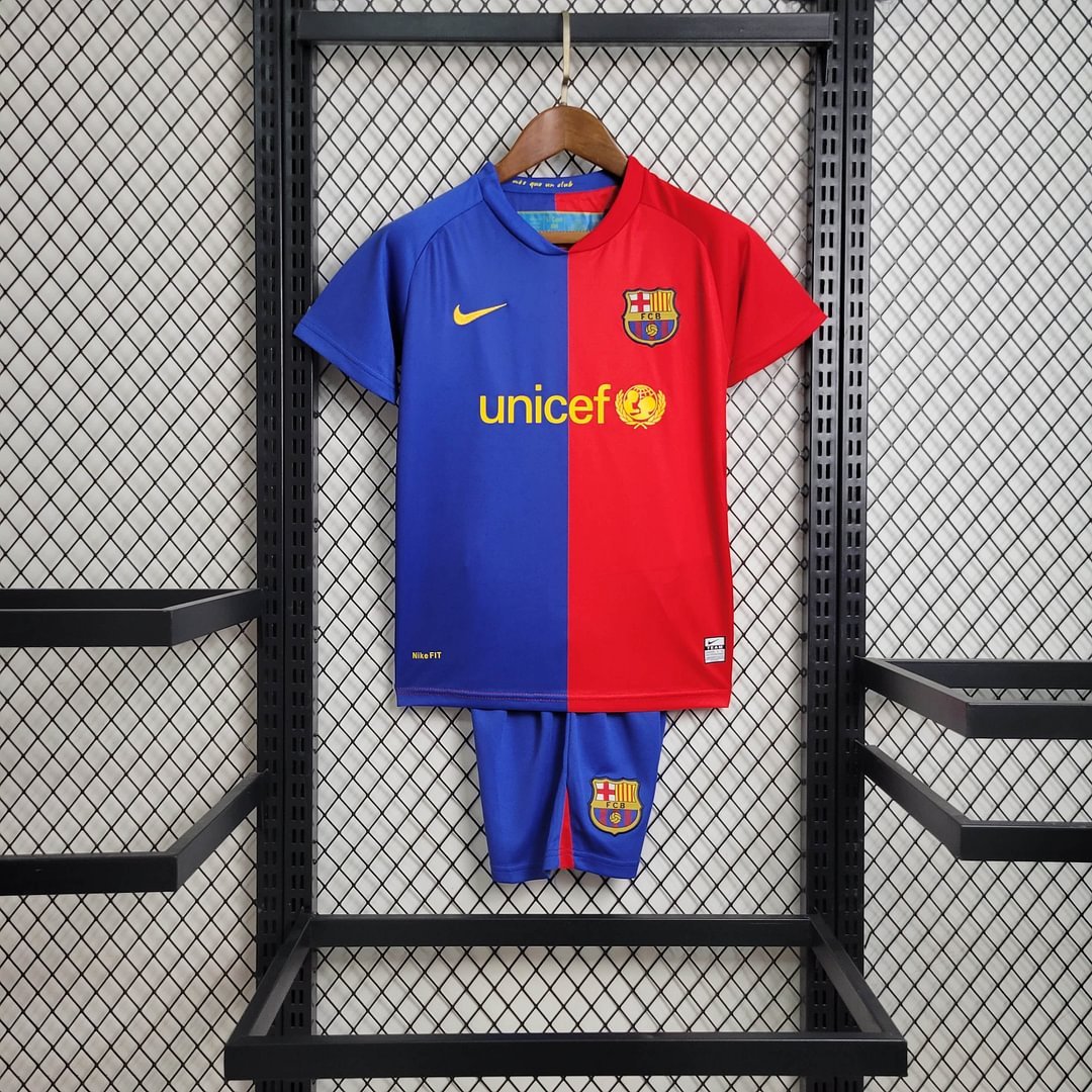 2008/2009 Retro Barcelona Home Football Shirt Kids