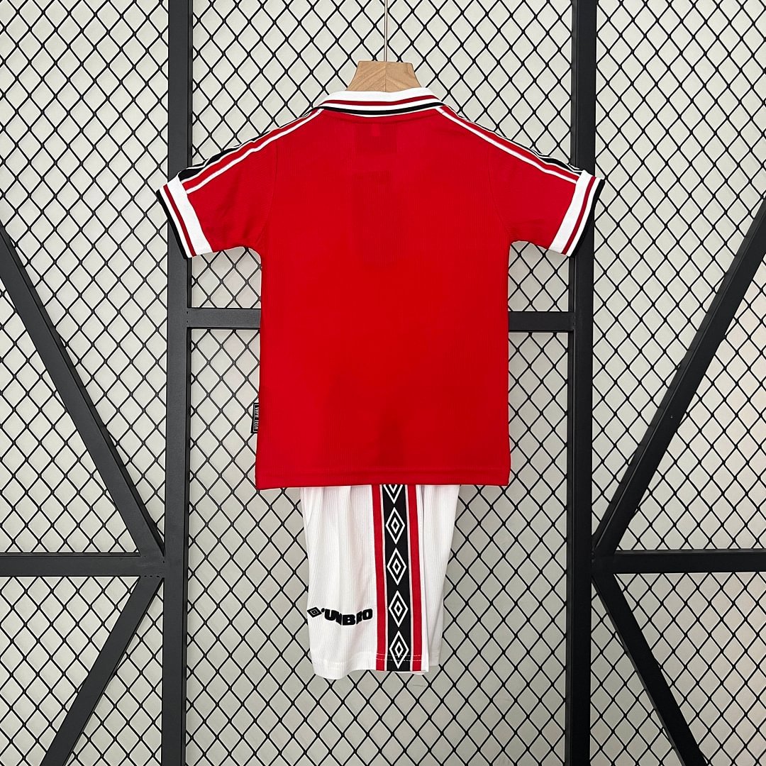 1998/1999 Retro Manchester United Home Football Shirt Kids