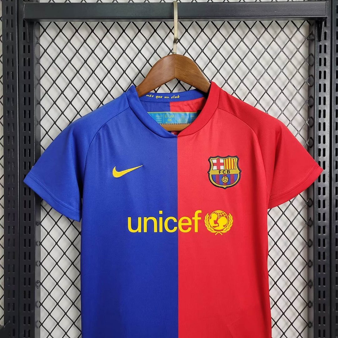 2008/2009 Retro Barcelona Home Football Shirt Kids