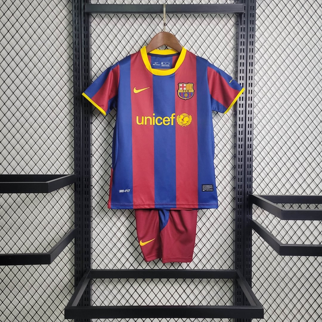 20102011 Retro Barcelona Home Football Shirt Kids