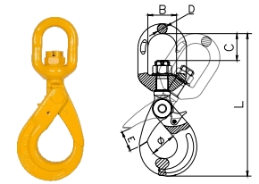 Grade 80 Swivel Self-Locking Hook Product Shot