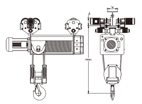 Standard Headroom Wire Rope Hoist WHTB