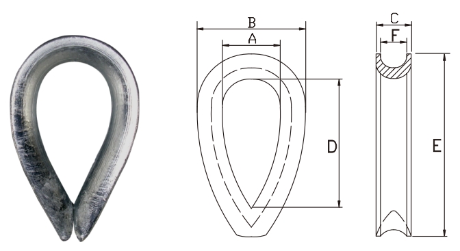 DIN 3090 heavy duty wire rope thimble