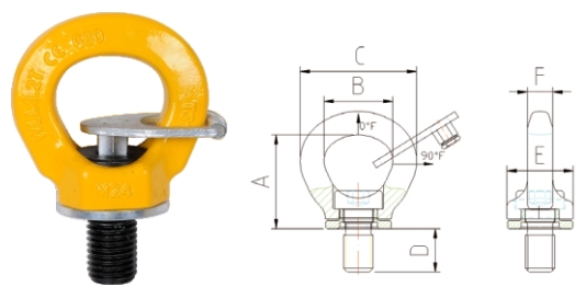 Grade 80 Rotating Eye Bolt Product Shot