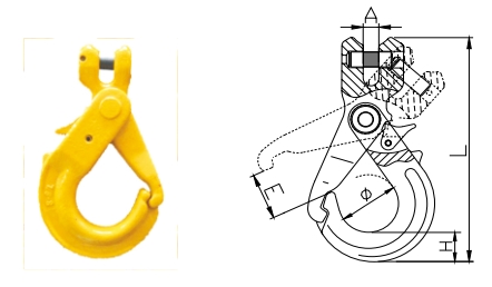 Grade 80 Clevis Self-Locking Safety Hook Product Shot