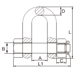 Grade 80 Bolt Type Chain Shackle BDS Type