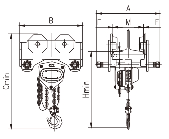 H-Lift Low Headroom Trolley Hoist PT-CHG