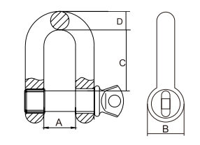 European type Large Dee Shackle galvanized carbon steel