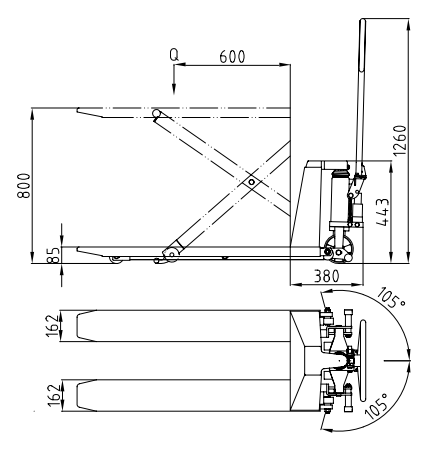 High Lift Scissor Pallet Truck