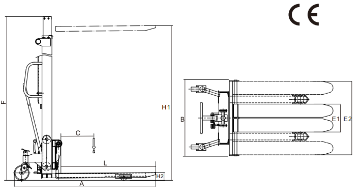 HMSD Manual Hydraulic Pallet Stacker