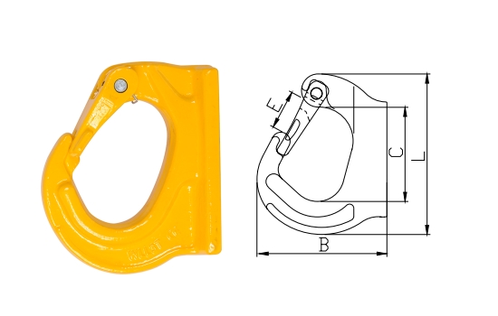 Weld On Hook Side/Back View