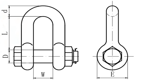 Grade S Safety Pin Dee Shackle