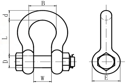 Grade S Safety Pin Bow Shackle