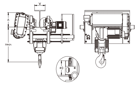 WHLD Low Headroom Wire Rope Hoist