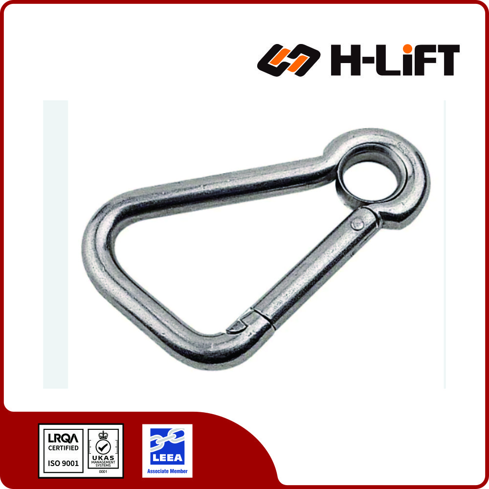 Stainless Steel Oblique Snap Hook with Eyelet | AISI 316 - H-Lift