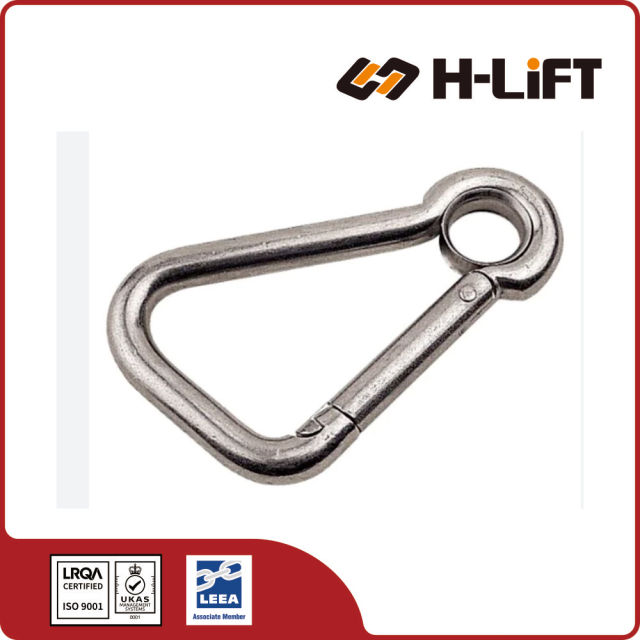 Stainless Steel Oblique Angle Snap Hook with Eyelet