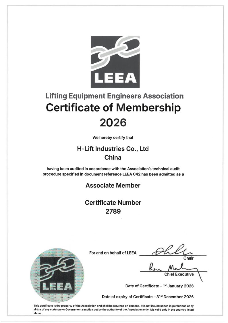 LEEA Certificate of Membership