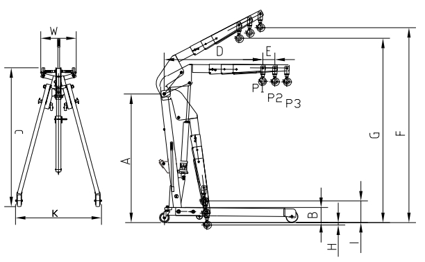 Engine Crane ECA Type Hydraulic Shop Crane