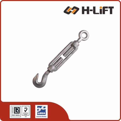 DIN 1480 Turnbuckles | Galvanized Hook & Eye Tensioners - H-Lift