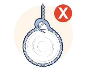 Never wrap load chain around load