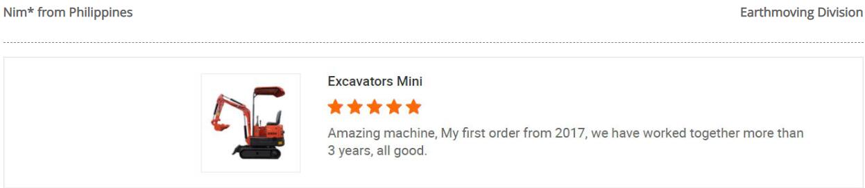 Feedback from a customer in Philippines regarding the DIG-DOG 1 ton excavator