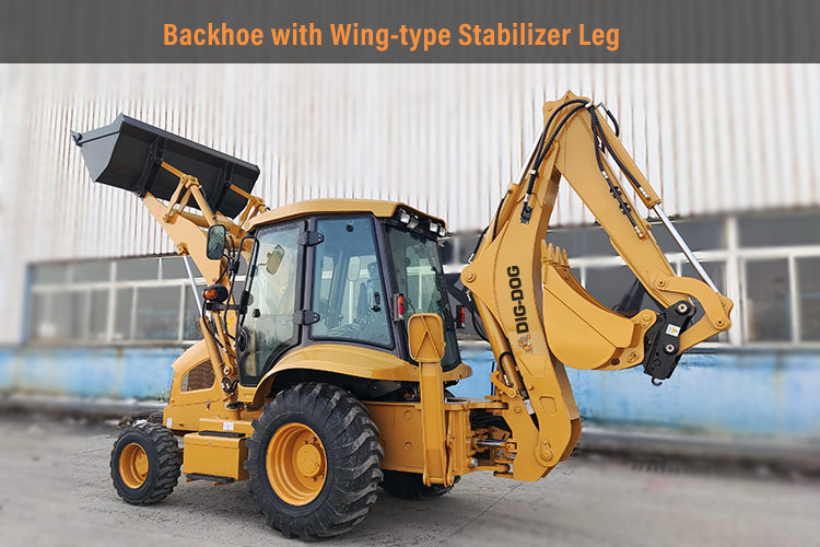 Backhoe Loader With wing-type Stabilizer Leg