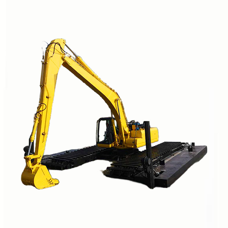 DIG-DOG amphibious excavator with pontoon undercarriage