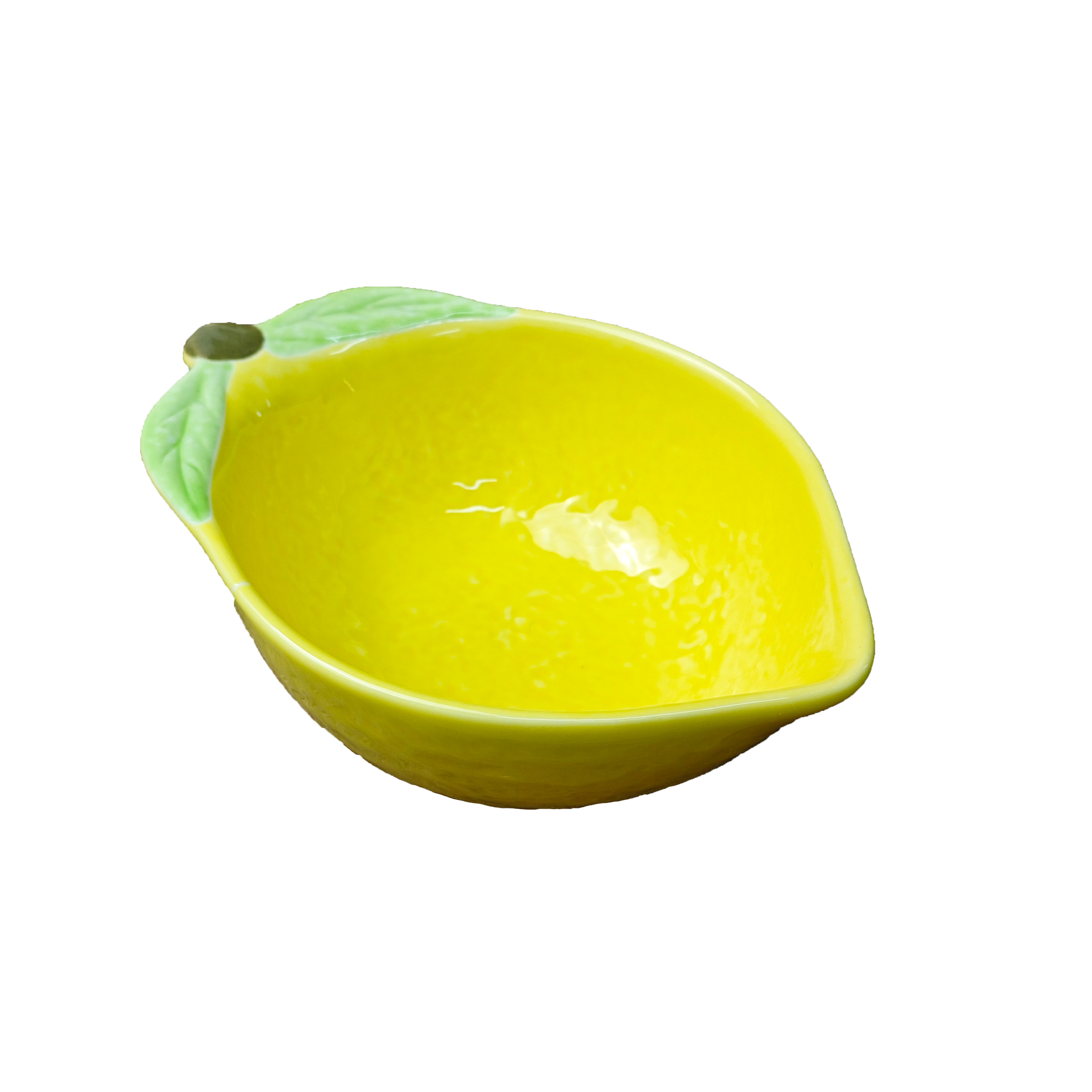 Lemon-Shaped Ceramic Bowl – Yellow Decorative Fruit Bowl