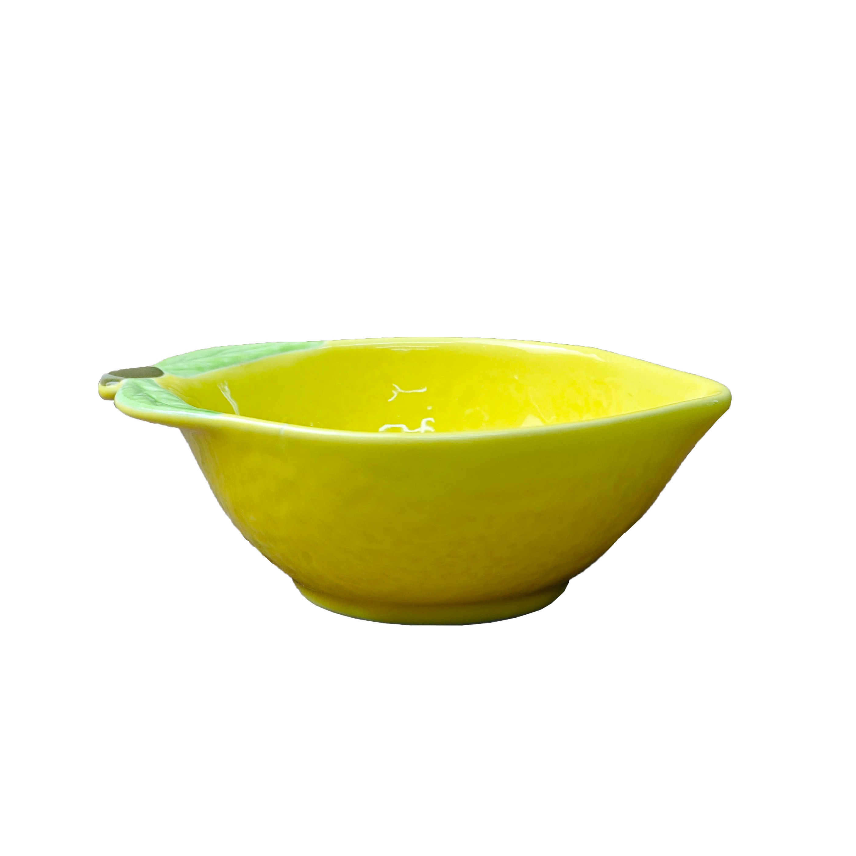 Lemon-Shaped Ceramic Bowl – Yellow Decorative Fruit Bowl