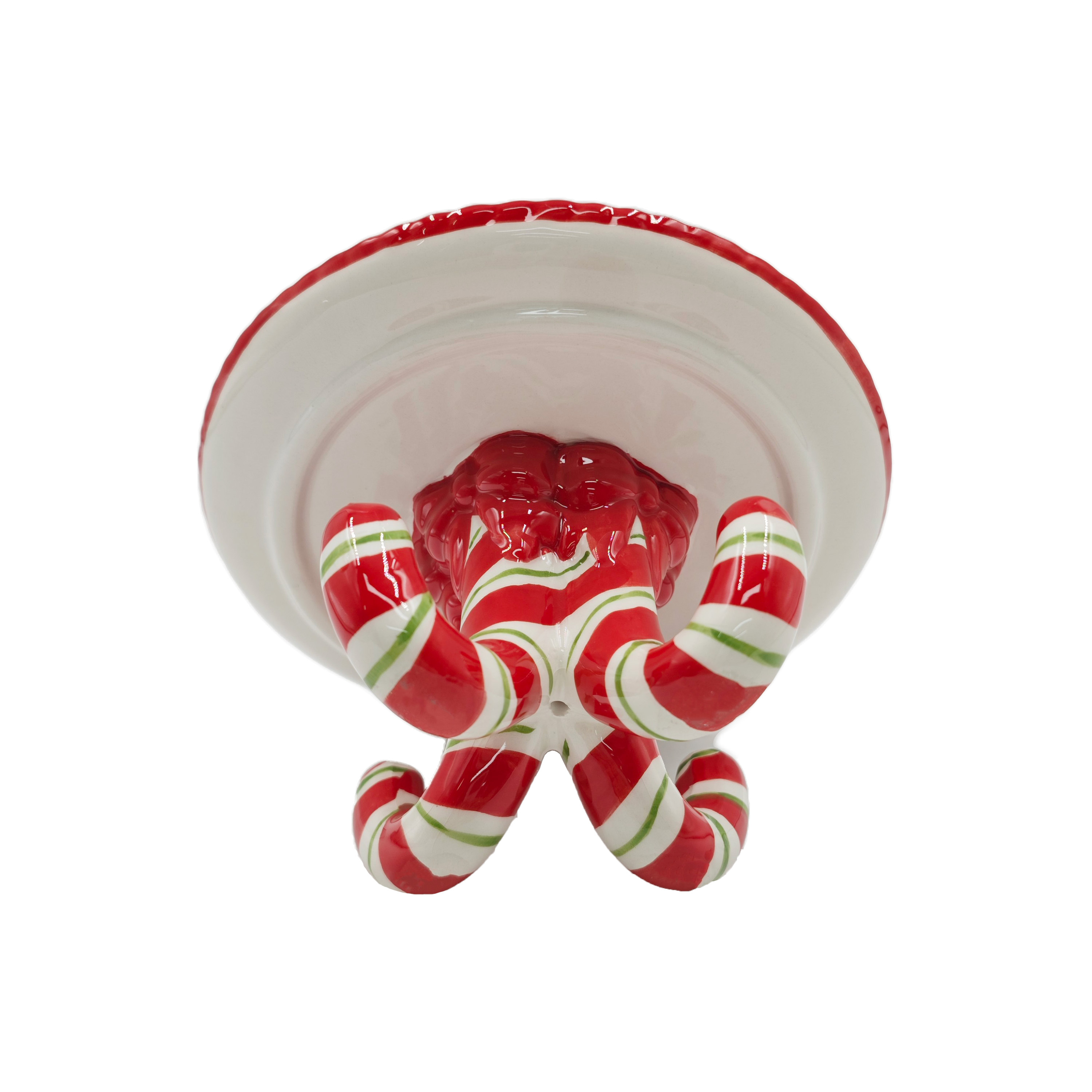 Candy Cane Ceramic Cake Stand