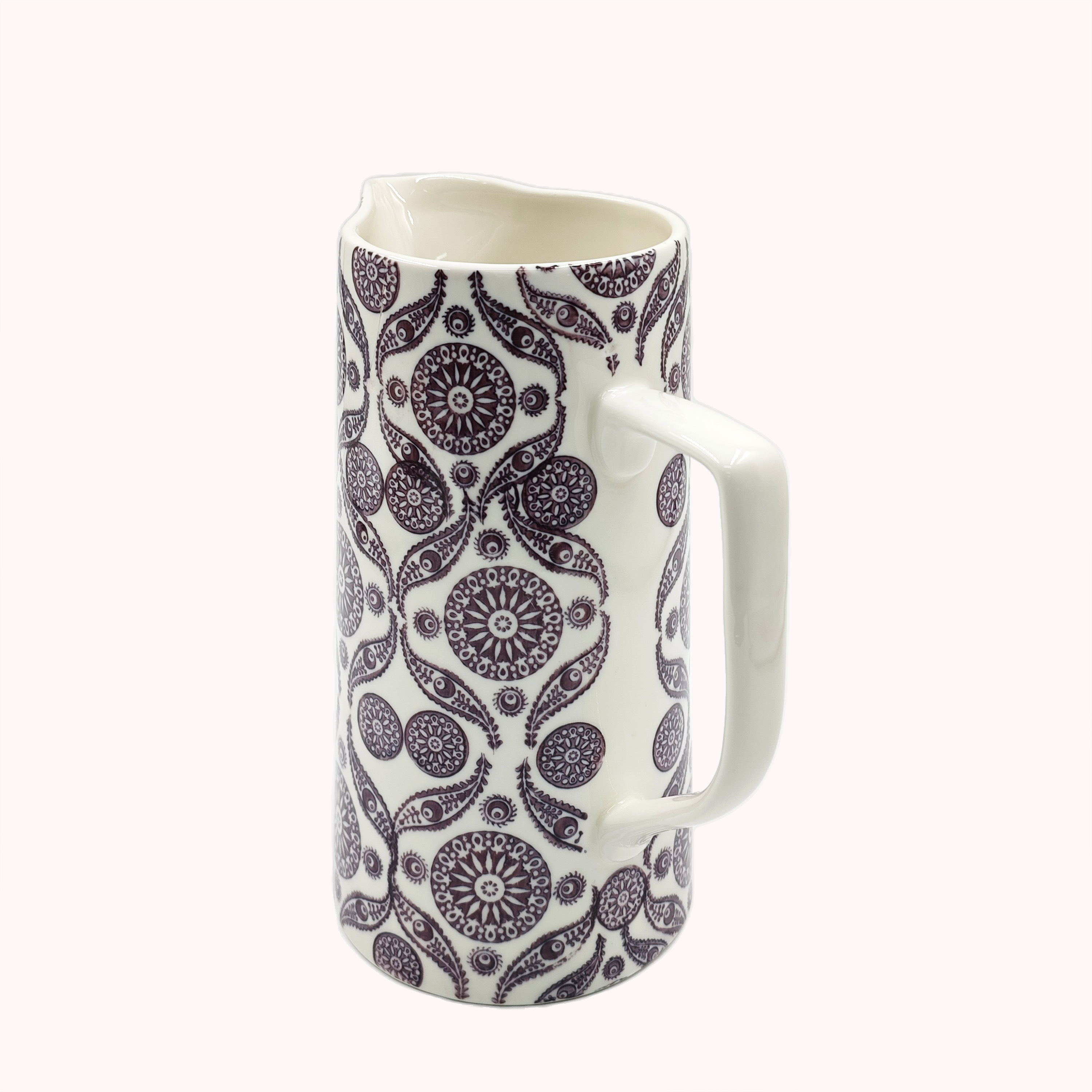 Purple Patterned Ceramic Pitcher - Stylish Homeware