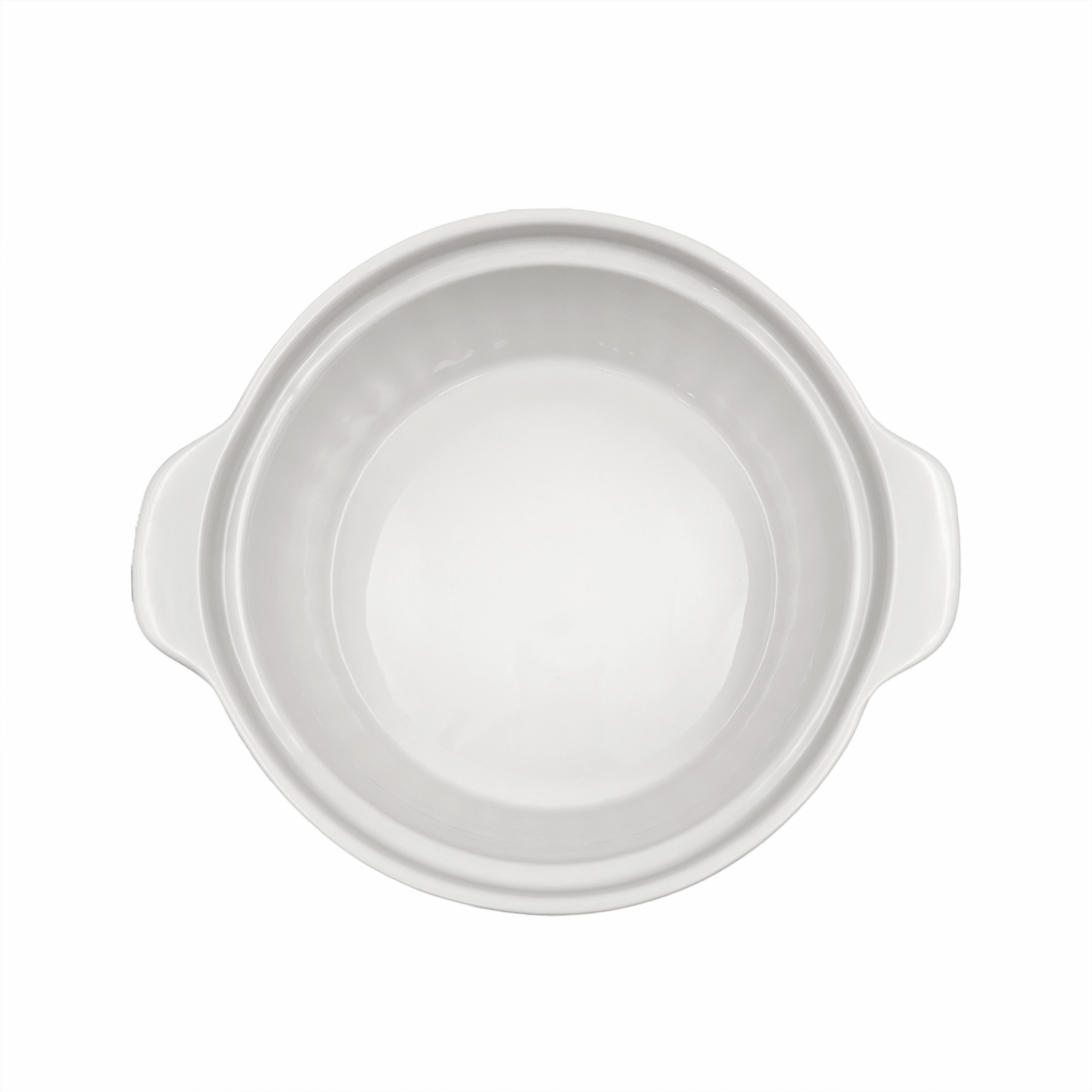 Riess White Ceramic Casserole Dish with Glass Lid - Versatile Baking & Serving