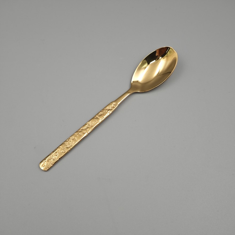 Gold - Plated Cutlery Set with Blue Glitter Handles - Elegant Tableware