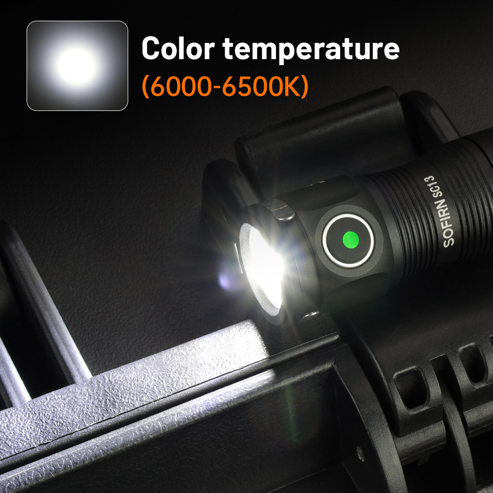 SC13 6000K SST40 LED 1300лм Мини Тактический фонарик 18350 6000K Аккумуляторный фонарь для ключей
