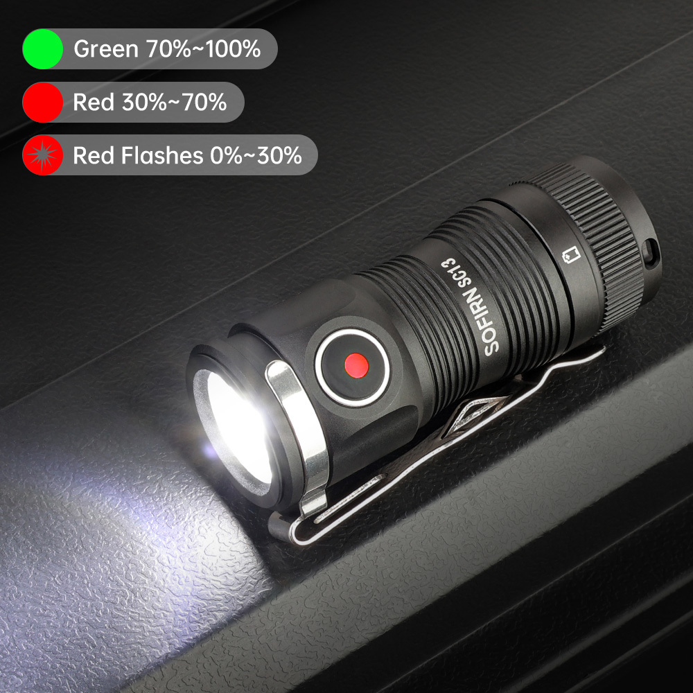 SC13 6000K SST40 LED 1300лм Мини Тактический фонарик 18350 6000K Аккумуляторный фонарь для ключей