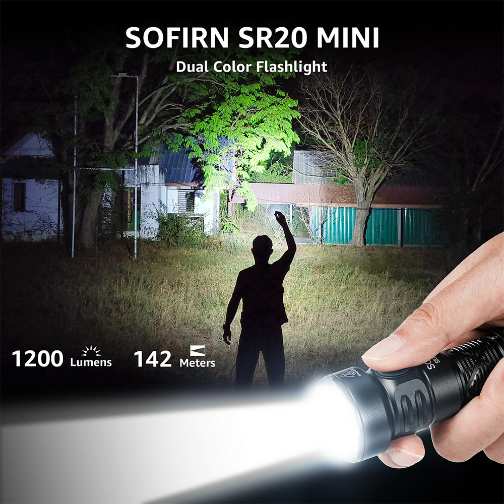 SR20 мини-фонарик 1200LM CSP2323 Светодиодный18350 USB C перезаряжаемый фонарик с красным светом и магнитом