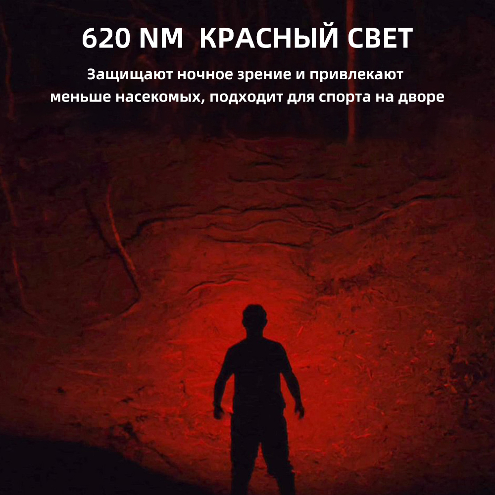 HS21 SFT40 6000K Налобный фонарь с ближним, дальним и красным светами 18650 с вращающимся регулятором яркости