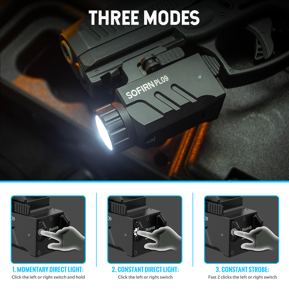 PL09 1600LM перезаряжаемый фонарь быстросъемный тактический фонарь с двойным переключателем