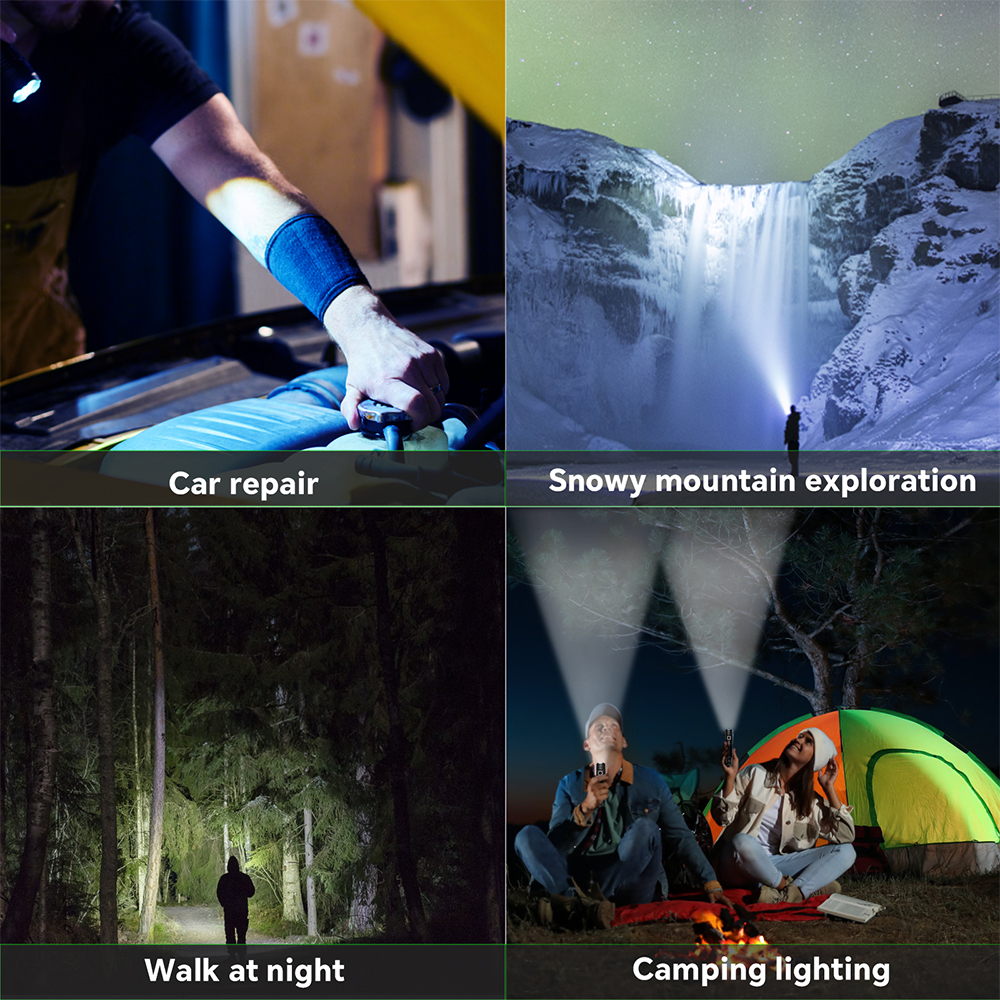 SR12 6000-6500K EDC фонарик 1450LM Мощный свет 18650 USB C Перезаряжаемый фонарь IP68