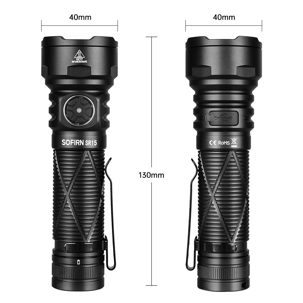 SR15 SFT25R 6000-6500K мощный фонарь 4500lm дальность 510 м USB C IP68 перезаряжаемый фонарик