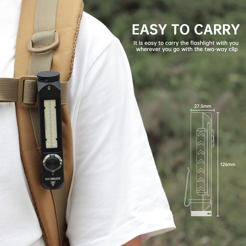 IF24 SST40 6000K RGB 2000лм Мощный фонарик с магнитным Type-C перезаряжаемый аккумуляторный фонарик 18650