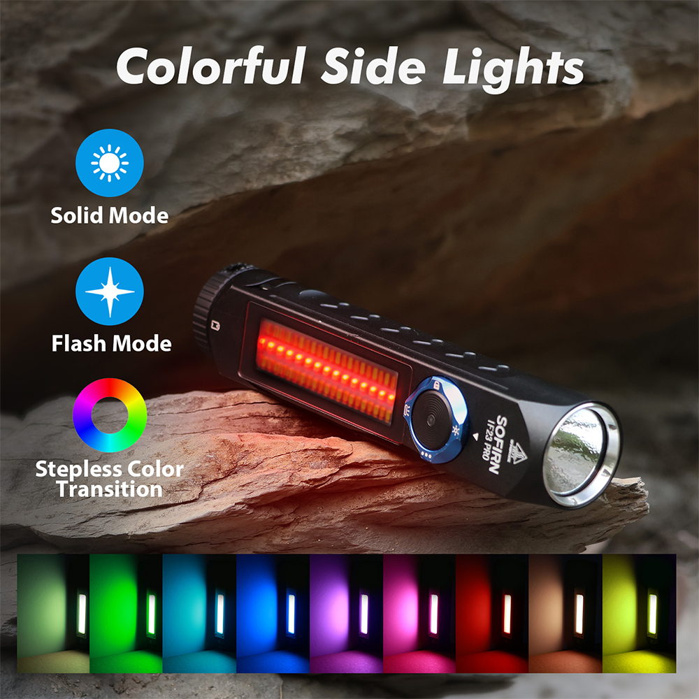 IF23 PRO RGB фонарик 5000lm XHP70B Мощный 21700 5V 3A USB C перезаряжаемый фонарь с магнитом