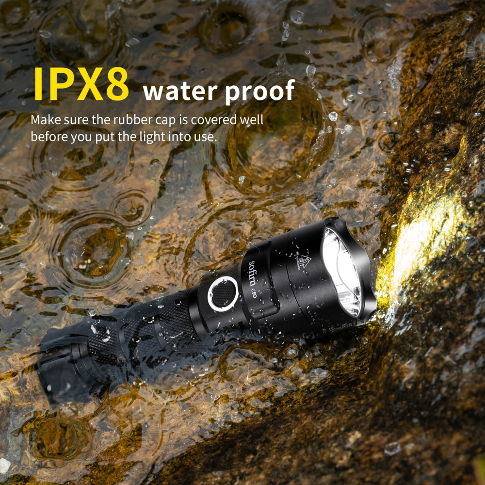 C8G 6000K 2000лм Фонарик аккумуляторный тактический 21700 18650 светодиодный мощный фонарь