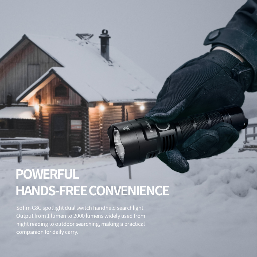 C8G 6000K 2000лм Фонарик аккумуляторный тактический 21700 18650 светодиодный мощный фонарь