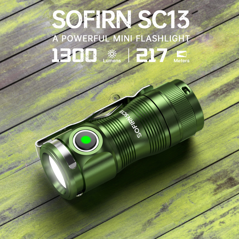 SC13 6000K SST40 LED 1300лм Мини Тактический фонарик 18350 6000K Аккумуляторный фонарь для ключей