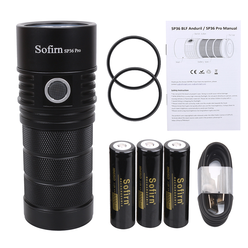 SOFIRN SP36 Pro SST40  8000лм Мощный фонарик Type-C 18650 аккумуляторный фонарь
