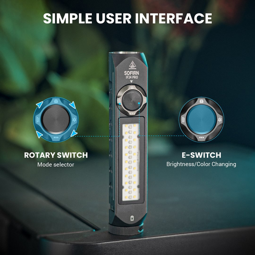 IF24 PRO SFT40 RGB Фонарь 5000K 1800лм аккумуляторный фонарик 18650 USB C Точечный светильник с магнитом