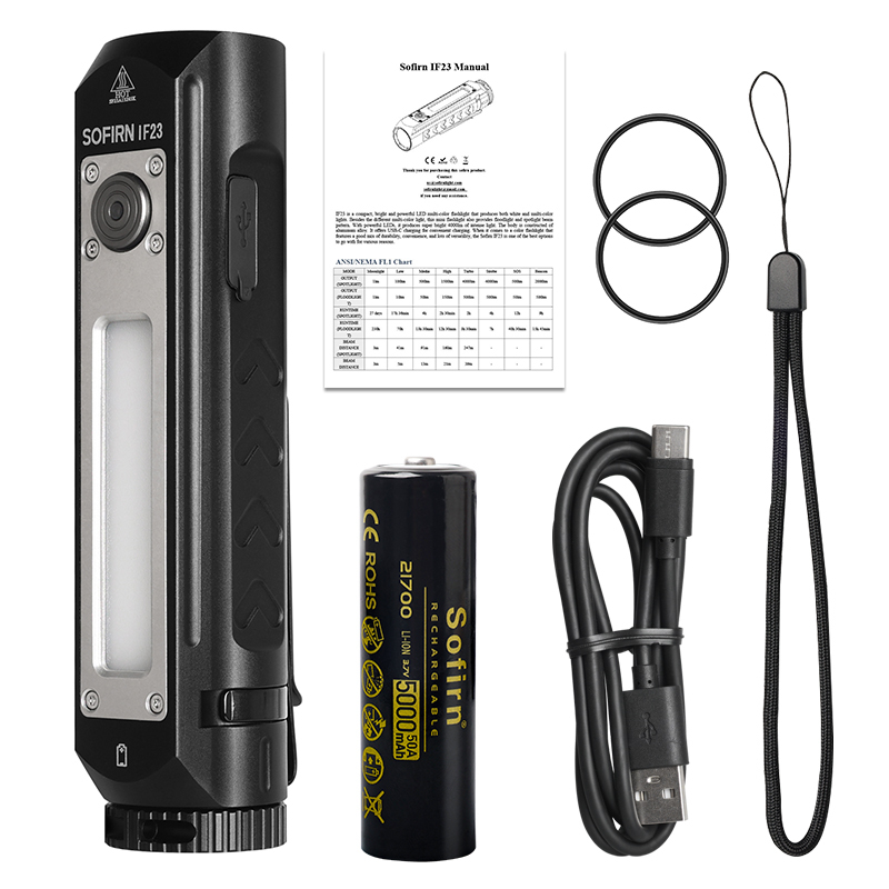 IF23 6000K XHP50D Мощный светодиодный фонарь 21700 аккумулятор 4000лм USB C Перезаряжаемый прожектор Фонарь с магнитом